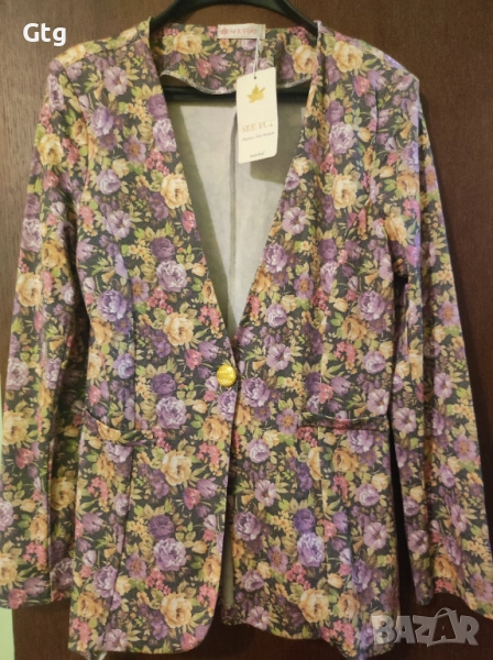 Дамско цветно сако, снимка 1