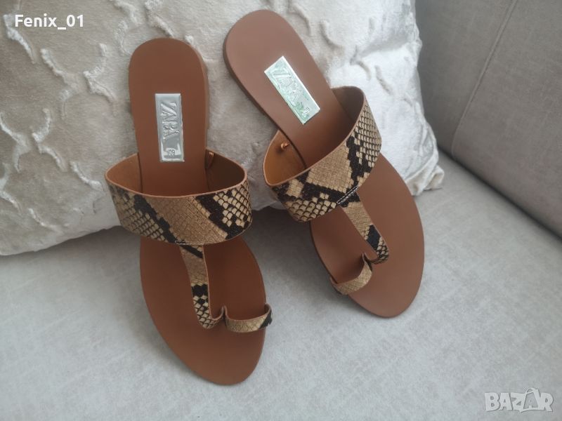 ZARA, N:39 естествена кожа, комфортни чехли, снимка 1