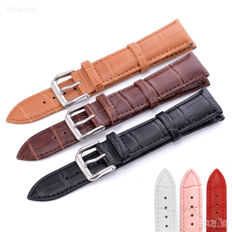 GL08 Кожена каишка за Apple Huawei Samsung Galaxy Watch Xiaomi Garmin, снимка 1