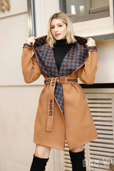 палто с качулка и колан Louis vuitton , снимка 1