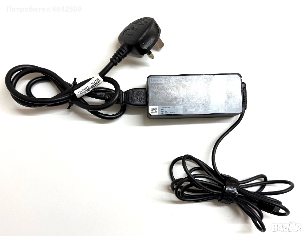 Оригинално Зарядно за Лаптоп Lenovo ADLX65YLC3D3D Type C, снимка 1