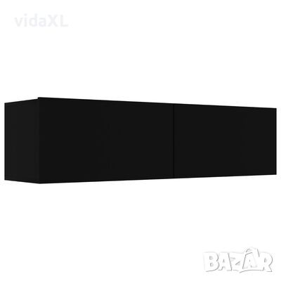 vidaXL ТВ шкаф, черен, 120x30x30 см, инженерно дърво（SKU:801491, снимка 1