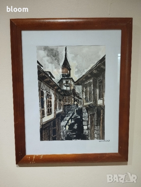 Картина туш и акварел, снимка 1