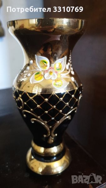 Стъклена ваза Бохемия. , снимка 1