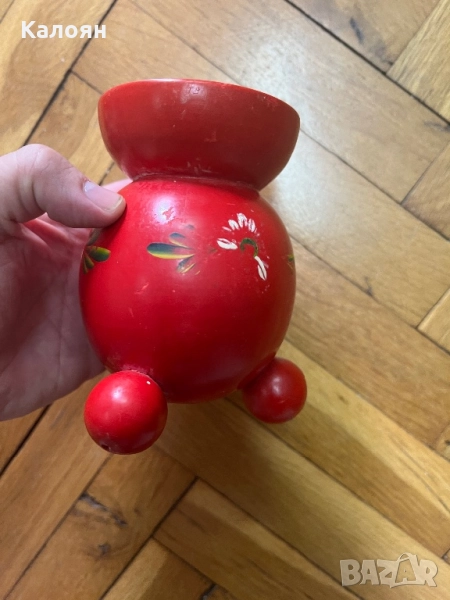 Дървен свещник , снимка 1