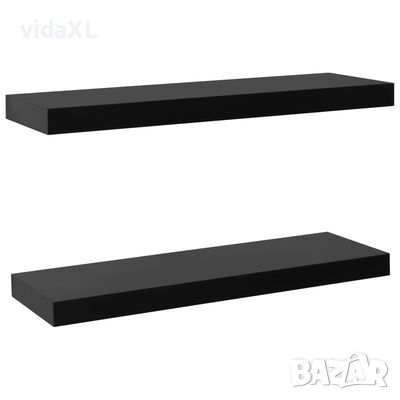 vidaXL Окачени стенни рафтове, 2 бр, черни, 60x20x3,8 см(SKU:288201, снимка 1