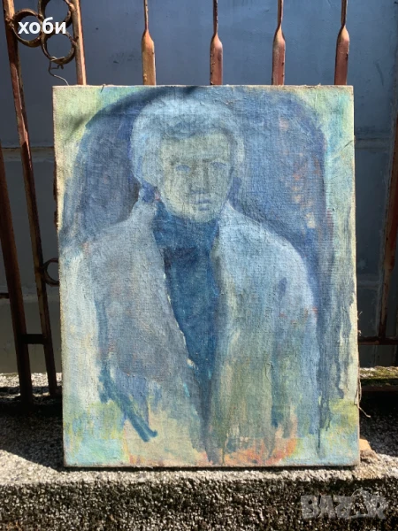 Стара картина маслени бои портрет, снимка 1