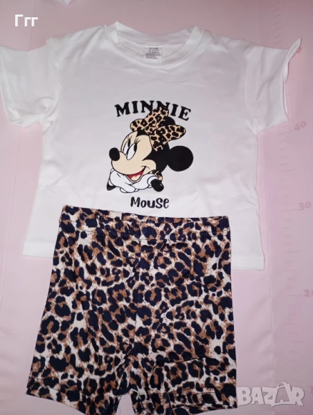 Детски комплект тениска и къси гащи Мини Маус за момиченце 9-12м 74-80см, снимка 1