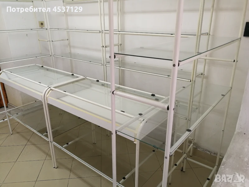 Комплект разглобяеми тръбни стелажи със стъкла, снимка 1