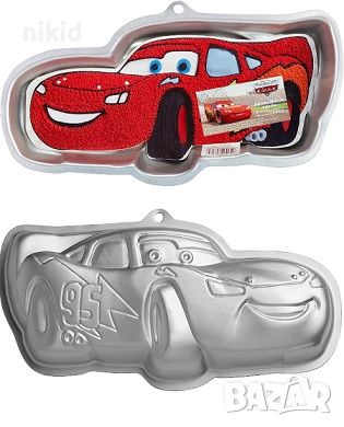 Макуин Маккуин колите McQueen cars кола форма тава за кекс торта метална стомана тефлонова, снимка 1