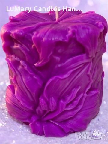 Свещ “ Лилави цветя”