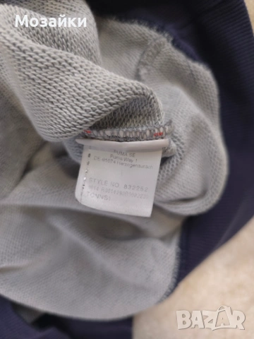 Puma Hoodie с ретро спортен distressed велурен принт, като ново, размер M, снимка 6 - Спортни дрехи, екипи - 53596195