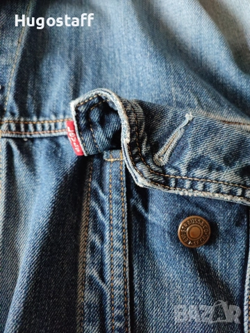 Мъжко оригинално Levi's дънково яке винтидж колекционерско изтъркано деним памук ХЛ, снимка 4 - Якета - 53248140