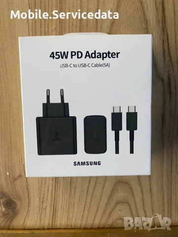 Мрежово зарядно устройство Samsung EP-T4510X SuperFast Charger 45W USB-C кабел 1,8 метра 5A черен, снимка 4 - Оригинални зарядни - 53417366
