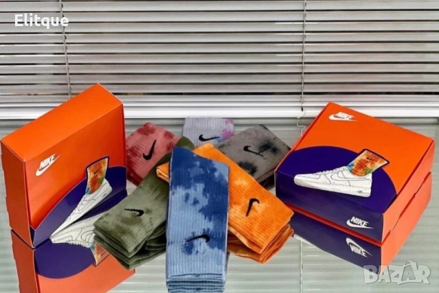 унисекс цветни дълги чорапи в кутия ,6 чифта nike