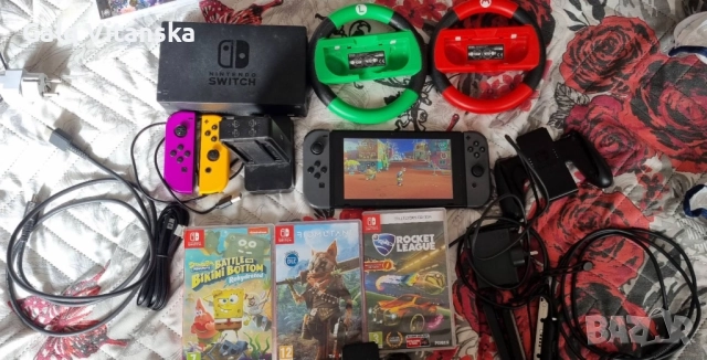 nintendo switch перфектно състояние, снимка 4 - Nintendo конзоли - 52497269