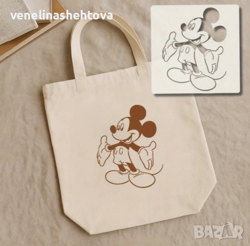  4 броя Мики Маус шаблони стенсил за декорация на торта скрапбукинг текстил , снимка 2 - Други - 52589208