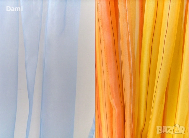 Тънко перде органза 245х140 с ленти за окачване комплект 2 броя