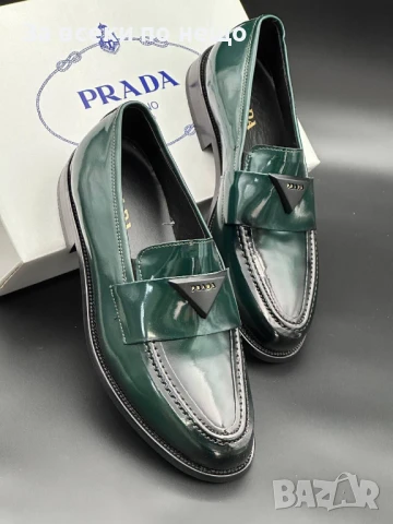 Prada Мъжки Зелени Мокасини Прада Код E542, снимка 4 - Мокасини - 50803540