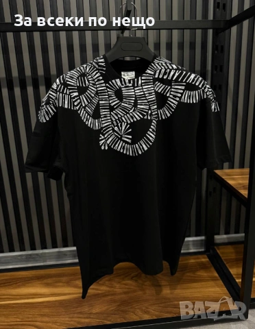Marcelo Burlon Мъжка Черна Тениска👕Мъжка Блуза С Къс Ръкав В Черен Цвят Код Mens P.105