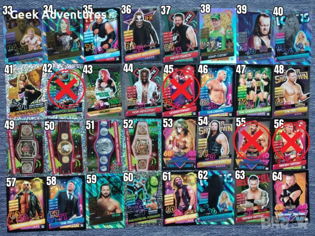 Картички Кечисто WWE Trading Cards 10/25/50 бр Кеч Карти за Игра Лот, снимка 3 - Колекции - 47021438