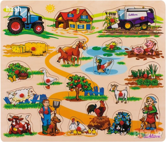 Пъзел Eichhorn 100005454 40 x 35 см с 21-23 части Сафари, Ферма, Трафик, снимка 6 - Игри и пъзели - 53577922