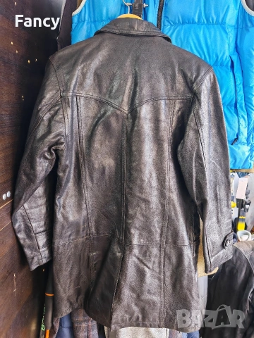 Черно кожено дамско манто, снимка 5 - Палта, манта - 53162266