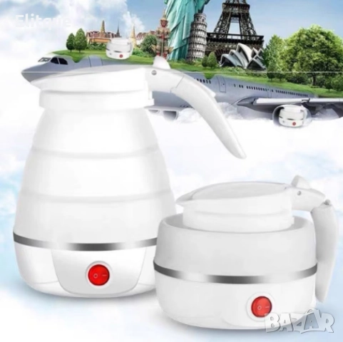 Електрическа кана туристическа- сгъваема Mormark FOLDCOOK, 600W, 0.6л., Силиконова, Бяла