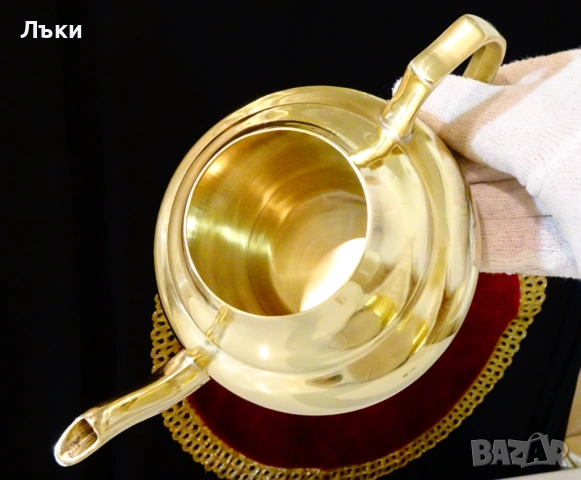 Бронзов чайник,кана за греяна ракия,греяно вино. , снимка 3 - Антикварни и старинни предмети - 54101426