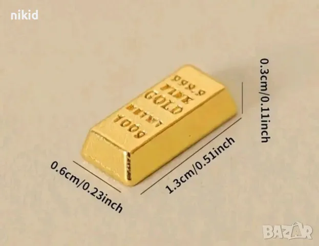 10 бр мини декоративни златно златно кюлче за фигурки за украса декор метални, снимка 3 - Други - 50416533