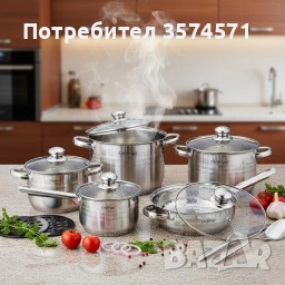 Комплект съдове за готвене 12 части Cheffinger, снимка 5 - Съдове за готвене - 53200052