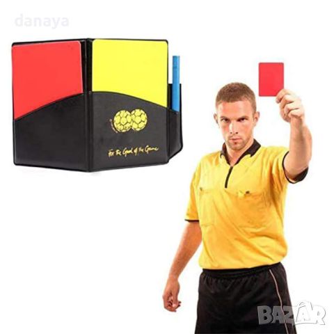 4767 Картони за футболни съдии тефтер червен жълт картон съдия футбол, снимка 4 - Спортна екипировка - 45503824