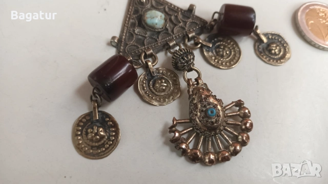 Стара трепка,накит,сачан,тюркоаз,бакелит,, снимка 3 - Антикварни и старинни предмети - 54044074