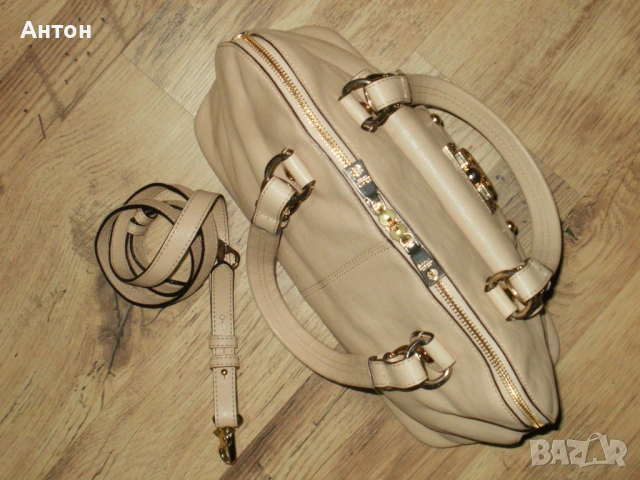 DKNY пудра дамска чанта естествена кожа , снимка 7 - Чанти - 53702889