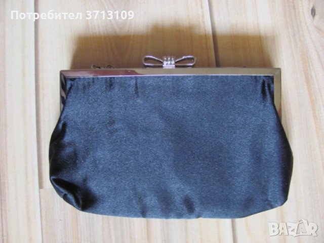 Нова официална дамска чанта черен сатен,къса ,дълга дръжка, снимка 5 - Чанти - 51421796