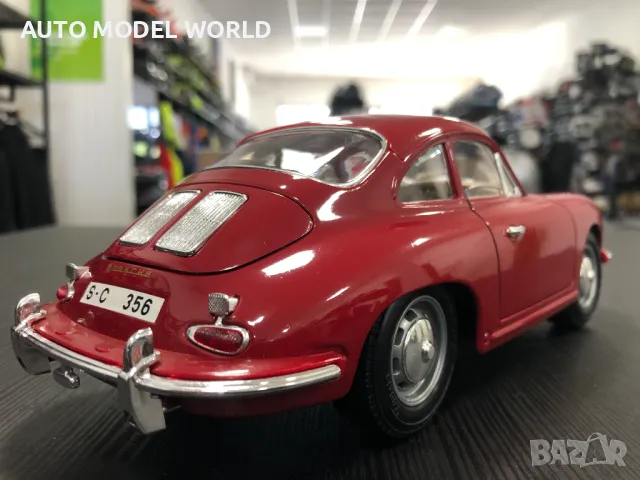 BBURAGO метална колекционерска количка PORSCHE 356B COUPE 1961г. 1:18, снимка 2 - Колекции - 47163166