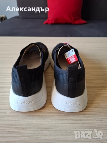 Нови дамски черни обувки Rieker, снимка 3 - Маратонки - 52632130