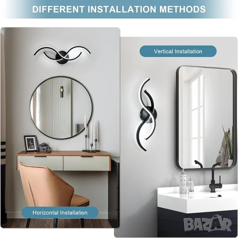 LED Стенна лампа 15W 3000K топла светлина, снимка 2 - Лампи за стена - 51043489