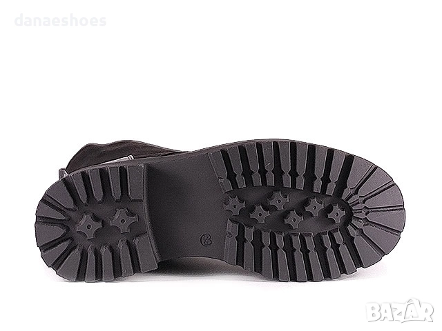 Дамски боти тип кубинка от еко велур , снимка 3 - Дамски боти - 52328755