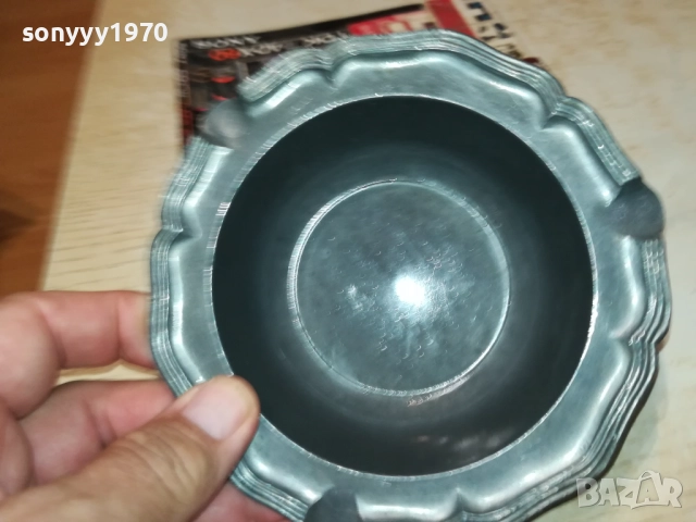 МЕТАЛЕН ПЕПЕЛНИК-ВНОС SWISS 0709251639, снимка 2 - Антикварни и старинни предмети - 51633926