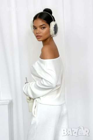 Дамски комплект плетен пуловер от две части, 3цвята , снимка 10 - Комплекти - 52971825