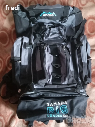Голяма Сиво-черна туристическа раница (Ramada big loader 120), снимка 7 - Раници - 52366889