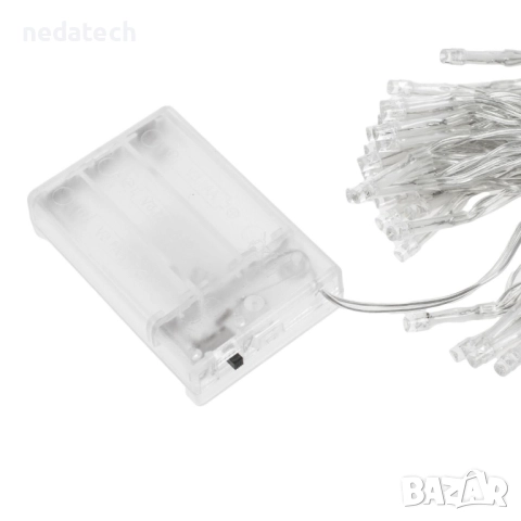 20 Декоративни LED лампички на батерии, 1.9 m, Лилави, снимка 2 - Други стоки за дома - 52167269