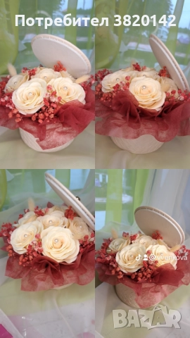 Нежна кутия с ароматни сапунени рози 