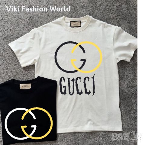 Gucci тениска черна , бяла, тениски , маркови , гучи, снимка 1 - Тениски - 45792248