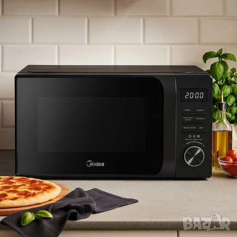 Микровълнова фурна MIDEA AG20CF2EBK 700W, Функция грил, 20L, снимка 6 - Микровълнови - 51883887