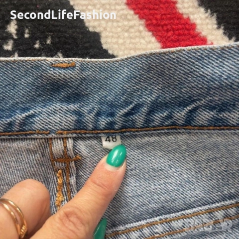 Винтидж дънки United Colors of Benetton с висока талия, размер 48, 80-те, снимка 2 - Дънки - 53270806