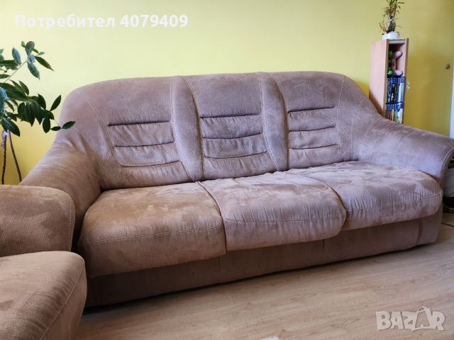 Холна гарнитура - диван, фотьойл, табуретки, маса, снимка 7 - Дивани и мека мебел - 45470549