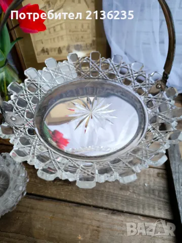 Антикрен комплект кристал и сребро , снимка 13 - Антикварни и старинни предмети - 49897220