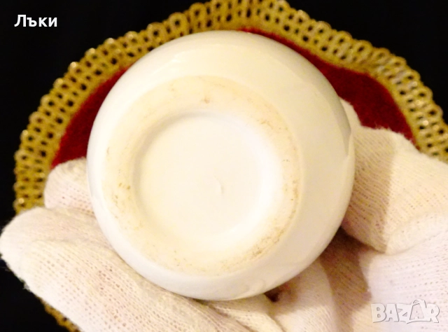 Порцеланова фигура Заек в яйчена черупка,позлата. , снимка 5 - Статуетки - 52595529